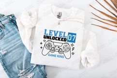 Level Unlocked 07 Gaming SVG Controller Birthday Design Product Image 1