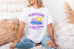 Pontoons &amp; High Noons Retro Vintage Neon Summer Boat Beer Product Image 2