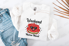 Weekend Melon Mood Watermelon Tshirt Design Funny Cute Product Image 3