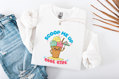 Scoop Me Up Cool Girl SVG - Kawaii Ice Cream Cone PNG Product Image 3