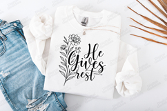He Gives Rest Matthew 11:28 Bible Verse Shirt Design Product Image 2