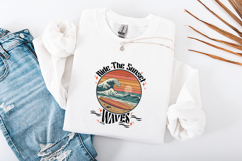 Retro Ride The Sunset Waves Vintage Surf T-Shirt Design Product Image 3