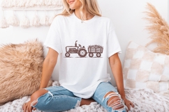 Rustic Farm Tractor Sketch PNG, Vintage Hay Wagon PNG, Product Image 3