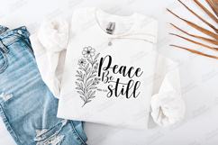 Peace Be Still Floral Quote SVG Design Christian Art Product Image 2