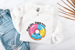 Kawaii Donut Time Happy Move SVG - Retro Sweet Treat PNG Product Image 3