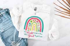 The World Is A Good Place Boho Rainbow JPG Digital Design Product Image 2
