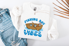 Fishing Day Vibes Sublimation Design - Cute Rowboat Graphic Product Image 3