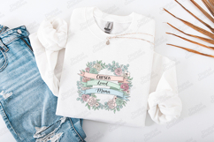 Chosen Loved Mama SVG - Floral Wreath Ribbon Clipart Art Product Image 3