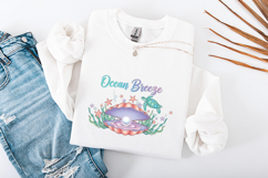 Ocean Breeze Sublimation PNG - Sea Turtle &amp; Pearl Shell Product Image 1