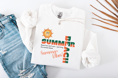Summer Beach Vibes SVG - Retro Smiling Sun T-Shirt Graphic Product Image 3