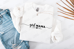 Girl Mama SVG - Elegant Motherhood Script Shirt Design Product Image 2
