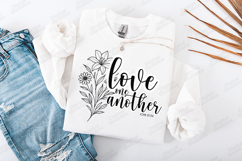 Love One Another Floral Quote SVG Design Christian Art Product Image 2