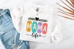 Mama Life SVG - Trendy Colorful Leopard Print Motherhood Product Image 2