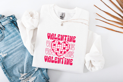 Retro Groovy Valentine Stacked SVG - Disco Heart Love PNG Product Image 3