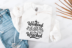Weekend wrecked monkey tshirt design funny party drinking Product Image 3