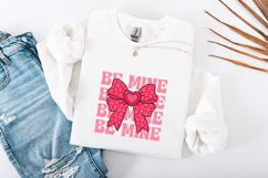 Be Mine Pink Leopard Bow PNG - Retro Valentine Sublimation Product Image 3