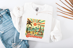 Retro Summer Beach SVG - Vintage Surf Van &amp; Palm Tree Art Product Image 3