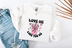 Retro Coquette Iced Coffee Valentine SVG - Love Me Like You Product Image 3