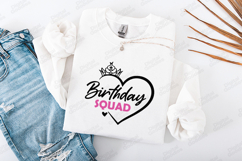 Birthday Squad Tshirt Design Script Typography Art Product Image 1