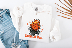 Catch The Heat Basketball SVG - Flaming Hoop Sports PNG Product Image 3