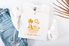 Beach Vibes SVG - Retro Surfboard &amp; Wave Shore Cut File Product Image 3