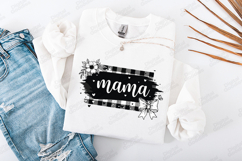 Mama SVG - Trendy Retro Floral Bow Checkered Motherhood Product Image 2