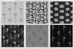 16 Charcoal Floral Seamless Patterns Product Image 3