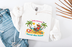 Hello Summer SVG - Parrot-dise Found Tropical Beach Cut File Product Image 3