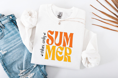 Vibes Only Summer SVG - Retro Groovy Stacked Typography Product Image 3
