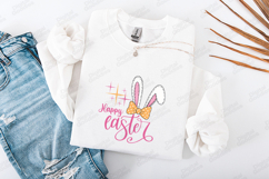 Happy Easter Bunny Ears SVG - Trendy Retro Bow PNG Design Product Image 3