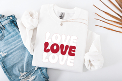 Retro Wavy Love SVG - Groovy Valentine Stacked Quote Art Product Image 3