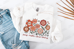 Grow Slowly Beautifully Fully &amp; Freely Retro Boho Floral JPG Product Image 2