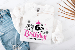 My 6th Birthday Month Tshirt Design Script Typography Art Product Image 1