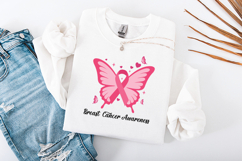 Breast Cancer Awareness SVG - Pink Butterfly Ribbon Design Product Image 2