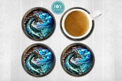 FAUX STAINED GLASS DRAGON SUBLIMATION MUG WRAP DESIGN Product Image 3