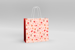 4 Pink Vintage Christmas Seamless Patterns, Digital Paper Product Image 3