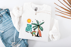 Summer Beach Raccoon &amp; Sun Rays Sublimation PNG Design Set Product Image 1
