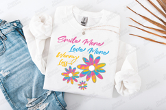 Smile More Love More Worry Less Floral SVG Sublimation PNG Product Image 2