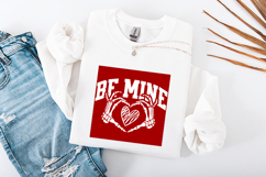 Be Mine Skeleton Heart Hands PNG Goth Valentine Sublimation Product Image 3