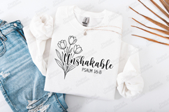 Unshakable Floral Quote SVG Design Christian Art Product Image 2