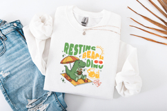 Resting Beach Dino SVG - Cute Dinosaur Summer Vacation Art Product Image 1