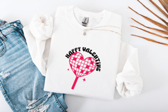 Retro Disco Heart Happy Valentine Sublimation PNG Art Product Image 1