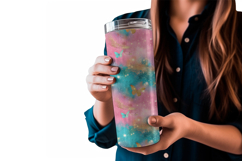 Whimsical Sparkling Tumbler Wrap 20 oz, Sublimation Design Product Image 3