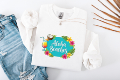 Aloha Beaches SVG - Tropical Hibiscus Floral Summer Art Product Image 3