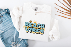 Beach Vibes SVG - Summer Shell &amp; Sun Retro Shore Cut File Product Image 3