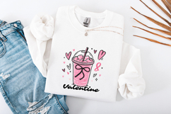 Coquette Pink Valentine Drink SVG - Retro Bow Sublimation Product Image 3