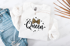 Queen SVG - Leopard Print Bow Cheetah Pattern Shirt Design Product Image 2