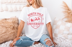 North Pole University PNG, Santa Sleigh Christmas Shirt Product Image 2