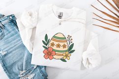 Floral Easter Egg SVG - Vintage Folk Art Spring Sublimation Product Image 3