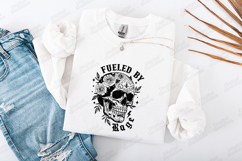 Fueled By Rage Skull Floral Shirt Design Product Image 3
